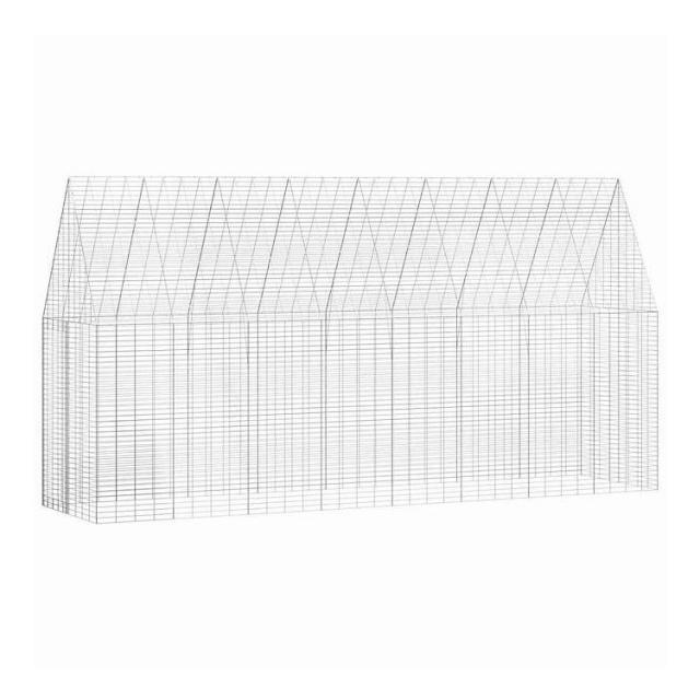 vidaXL ウサギケージ シルバー 400 x 100 x 210 cm 亜鉛めっき鋼 動物&ペット用品 ペット用品 小動物用品 小動物 飼育・ケージ(代引不可)【送料無料】