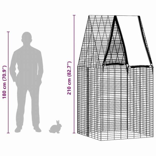 vidaXL 家兎臥せ篭 しろがね色 100 x 100 x 210 糎 ジンクめっき鋼 毛の荒物&amp;愛玩動物装具 愛玩動物装具 小毛の荒物装具 小毛の荒物 繁殖・臥せ篭(代引不可)【貨物輸送無料】