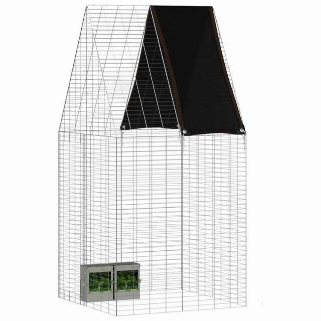 vidaXL 家兎臥せ篭 しろがね色 100 x 100 x 210 糎 ジンクめっき鋼 毛の荒物&amp;愛玩動物装具 愛玩動物装具 小毛の荒物装具 小毛の荒物 繁殖・臥せ篭(代引不可)【貨物輸送無料】