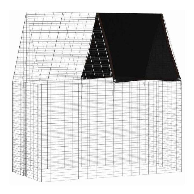 vidaXL ウサギケージ シルバー 200 x 100 x 210 cm 亜鉛めっき鋼 動物&ペット用品 ペット用品 小動物用品 小動物 飼育・ケージ(代引不可)【送料無料】