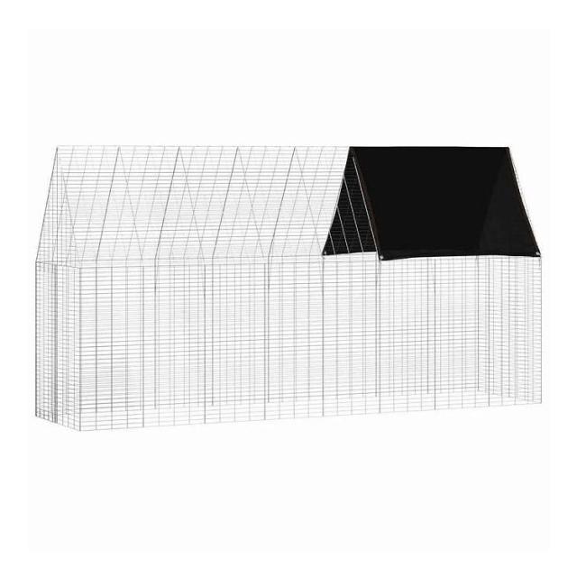 vidaXL ウサギケージ シルバー 400 x 100 x 210 cm 亜鉛めっき鋼 動物&ペット用品 ペット用品 小動物用品 小動物 飼育・ケージ(代引不可)【送料無料】
