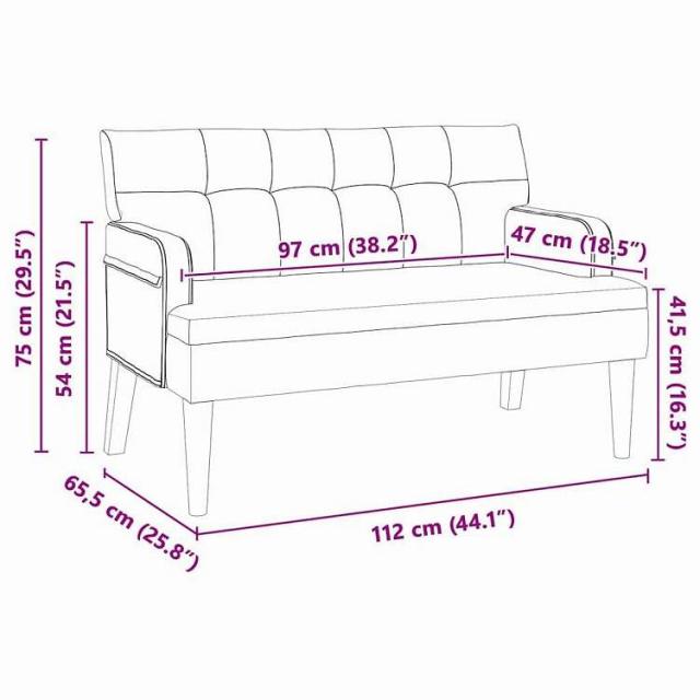 vidaXL チェスターフィールドベンチ ブラック 112 x 65.5 x 75 cm ベルベット 家具 ベンチ(代引不可)【送料無料】_10