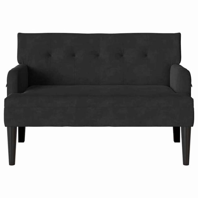 vidaXL チェスターフィールドベンチ ブラック 112 x 65.5 x 75 cm ベルベット 家具 ベンチ(代引不可)【送料無料】_3