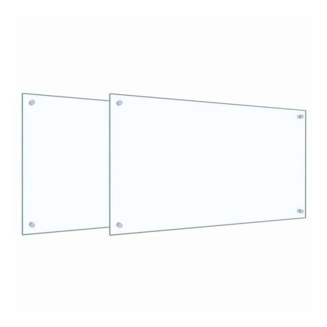 vidaXL キッチンスプラッシュバック 2 pcs トランスペアレント 90 x 50 cm 強化ガラス ホーム&amp;ガーデン キッチン&amp;ダイニング キッチンツール&amp;調理器具(代引不可)【送料無料】