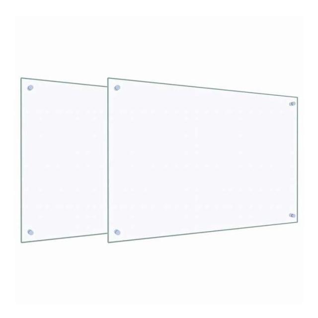 vidaXL キッチンスプラッシュバック 2 pcs トランスペアレント 90 x 60 cm 強化ガラス ホーム&ガーデン キッチン&ダイニング キッチンツール&調理器具(代引不可)【送料無料】