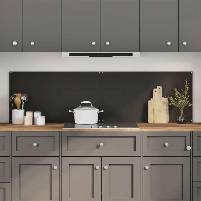 vidaXL キッチンスプラッシュバック 2 pcs ブラック 90 x 50 cm 強化ガラス ホーム&amp;ガーデン キッチン&amp;ダイニング キッチンツール&amp;調理器具(代引不可)【送料無料】_1