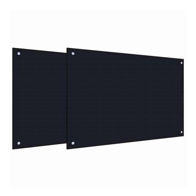 vidaXL キッチンスプラッシュバック 2 pcs ブラック 90 x 60 cm 強化ガラス ホーム&ガーデン キッチン&ダイニング キッチンツール&調理器具(代引不可)【送料無料】