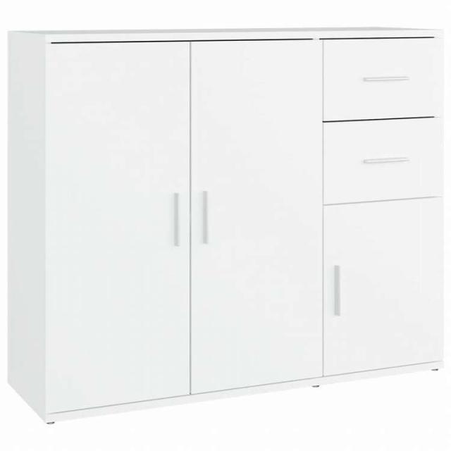 vidaXL サイドボード ホワイト 91x29.5x75cm エンジニアリングウッド家具 キャビネット&収納 サイドボード(代引不可)【送料無料】_1