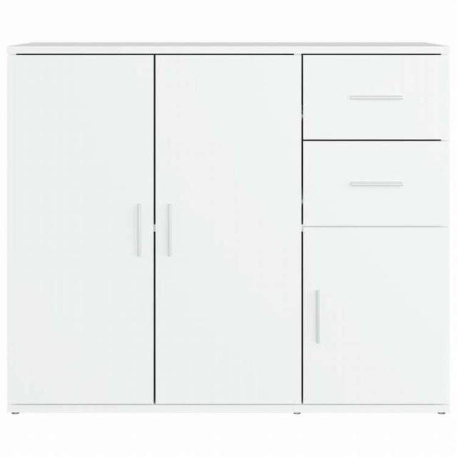 vidaXL サイドボード ホワイト 91x29.5x75cm エンジニアリングウッド家具 キャビネット&収納 サイドボード(代引不可)【送料無料】_5