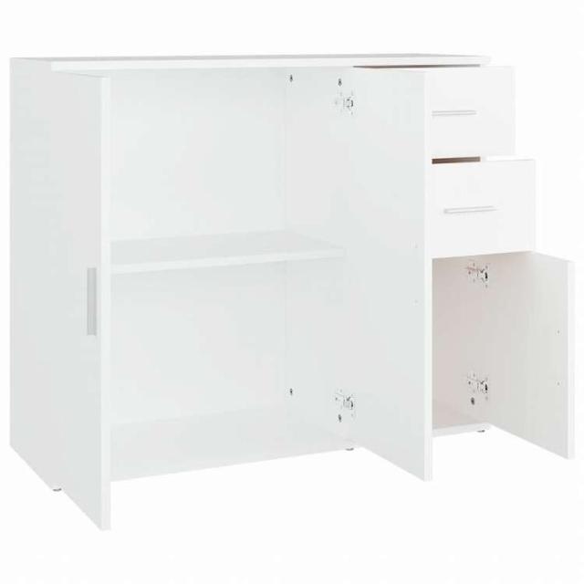 vidaXL サイドボード ホワイト 91x29.5x75cm エンジニアリングウッド家具 キャビネット&収納 サイドボード(代引不可)【送料無料】_7