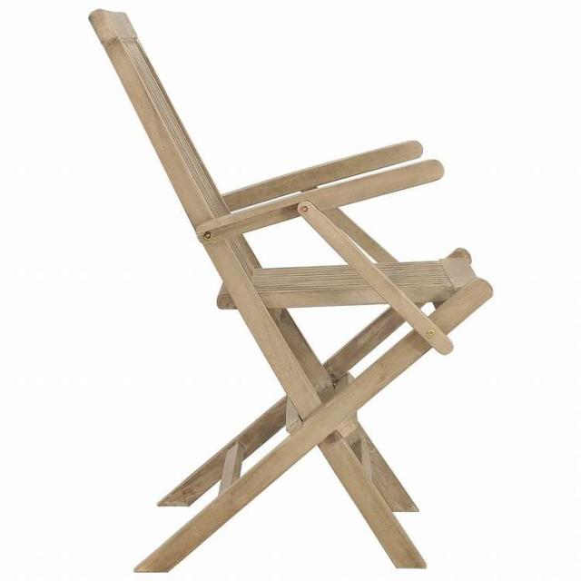vidaXL 折りたたみガーデンチェア 2点 グレー 56x61x89 cm チーク無垢材家具 アウトドア家具 屋外椅子 アウトドアベンチチェア(代引不可)【送料無料】_4