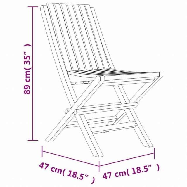 vidaXL 折りたたみガーデンチェア 4点 47x47x89 cm チーク無垢材家具 アウトドア家具 屋外椅子 アウトドアベンチチェア(代引不可)【送料無料】_4
