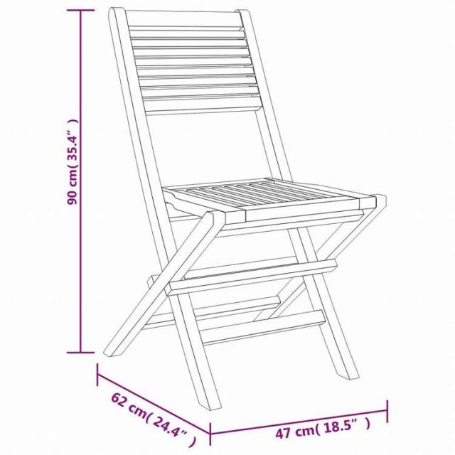 vidaXL 折りたたみガーデンチェア 6点 47x62x90 cm チーク無垢材家具 アウトドア家具 屋外椅子 アウトドアベンチチェア(代引不可)【送料無料】_4