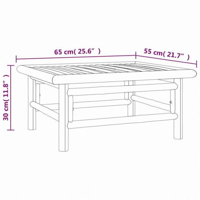vidaXL ガーデンラウンジ7点セット ライトグレークッション付き 竹製家具 アウトドア家具 屋外家具セット(代引不可)【送料無料】_11