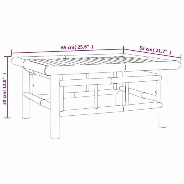 vidaXL ガーデンラウンジ4点セット クリームホワイトクッション付き 竹製家具 アウトドア家具 屋外家具セット(代引不可)【送料無料】_10