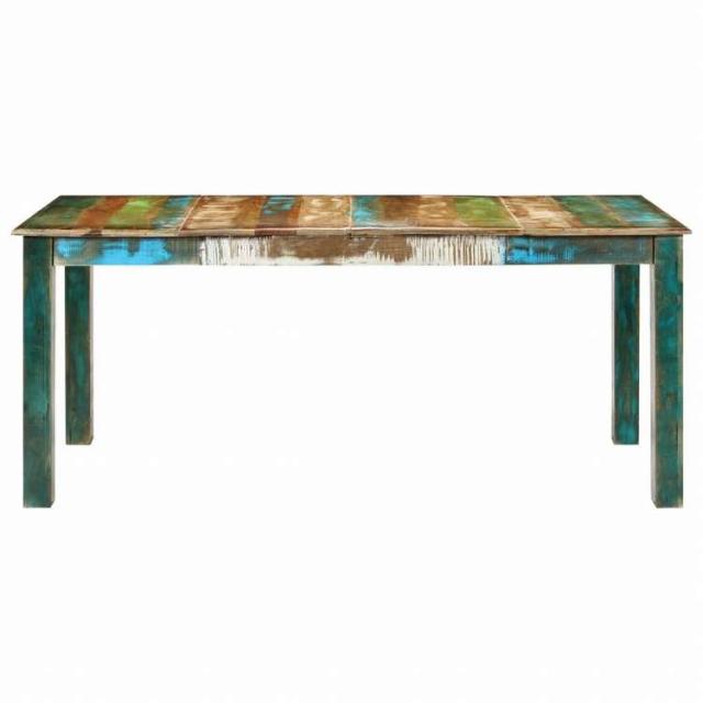vidaXL ダイニングテーブル 180x90x76 cm 無垢の再生材家具 テーブル キッチン・ダイニングルームテーブル(代引不可)【送料無料】_1