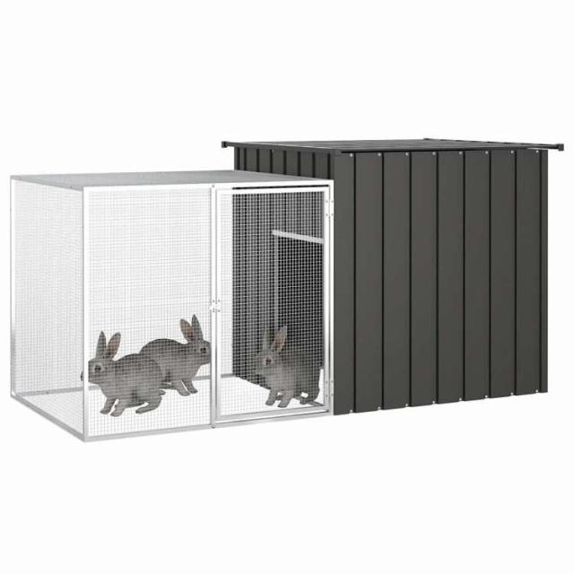 vidaXL 意気地無し臥せ篭 アントラシート 200x91x100 糎 ジンクメッキ鋼毛の荒物&amp;愛玩動物装具 愛玩動物装具 小毛の荒物装具 小毛の荒物 繁殖・臥せ篭(代引不可)【貨物輸送無料】