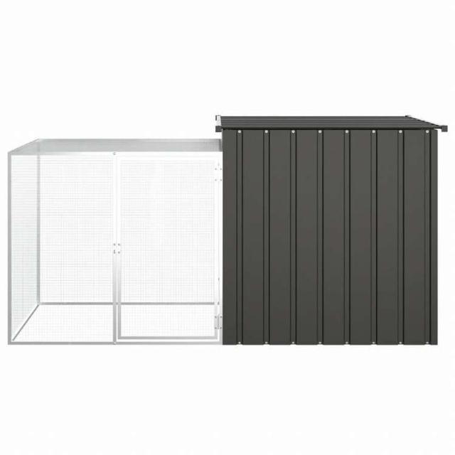 vidaXL 意気地無し臥せ篭 アントラシート 200x91x100 糎 ジンクメッキ鋼毛の荒物&amp;愛玩動物装具 愛玩動物装具 小毛の荒物装具 小毛の荒物 繁殖・臥せ篭(代引不可)【貨物輸送無料】