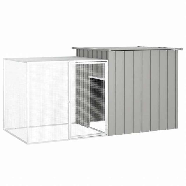 vidaXL ラビットケージ グレー 200x91x100 cm 亜鉛メッキ鋼動物&ペット用品 ペット用品 小動物用品 小動物 飼育・ケージ(代引不可)【送料無料】
