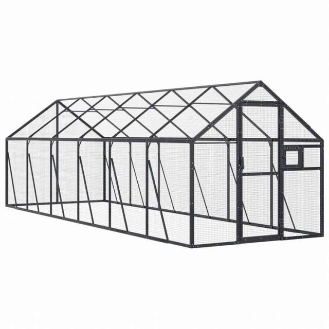vidaXL 鳥小屋 アビアリー アントラシート 1.79x6x1.85 cm アルミAnimals & Pet Supplies ペット用品 鳥用品 取りかご・スタンド(代引不可)【送料無料】_1