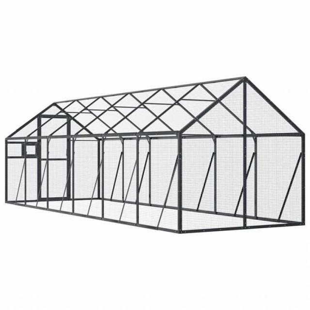 vidaXL 鳥小屋 アビアリー アントラシート 1.79x6x1.85 cm アルミAnimals & Pet Supplies ペット用品 鳥用品 取りかご・スタンド(代引不可)【送料無料】_4