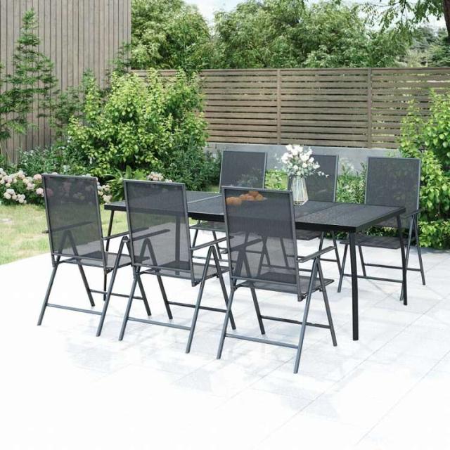 vidaXL ガーデンテーブル アントラシート 200x100x72 cm スチールメッシュ家具 アウトドア家具 アウトドアテーブル(代引不可)【送料無料】_1