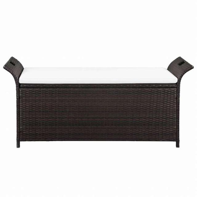 vidaXL ガーデンベンチ クッション付き ブラック 116x46x57 cm ポリラタン家具 アウトドア家具 屋外椅子 アウトドアベンチ(代引不可)【送料無料】_3