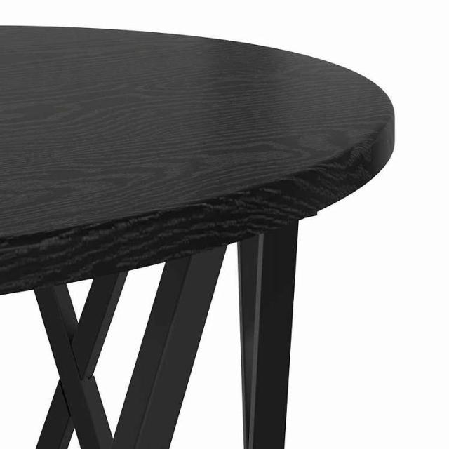 vidaXL コーヒーテーブル 2 pcs ブラックオーク エンジニアードウッドとスチール 家具 テーブル アクセントテーブル コーヒーテーブル(代引不可)【送料無料】_7