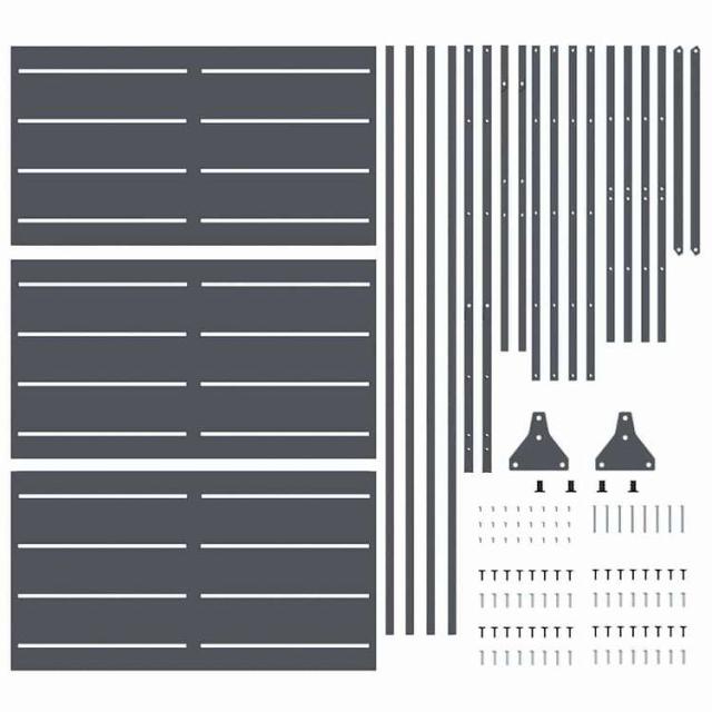 vidaXL プライバシースクリーン アンスラサイト 100 x 50 x 180 cm スチール ハードウェア フェンス&バリア フェンスパネル(代引不可)【送料無料】_7