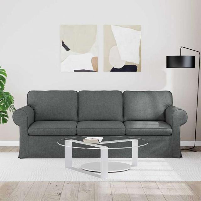 vidaXL ソファ ダークグレー 215 x 82 x 80 cm 布 家具 ソファ(代引不可)【送料無料】_2