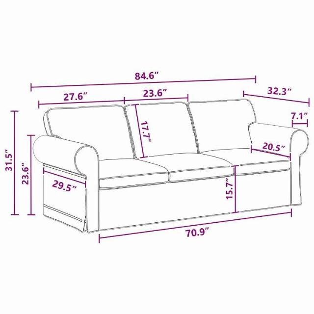 vidaXL ソファ ダークグレー 215 x 82 x 80 cm 布 家具 ソファ(代引不可)【送料無料】_9