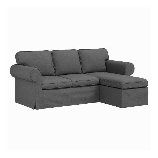 vidaXL ソファ ダークグレー 215 x 138 x 80 cm 布 家具 ソファ(代引不可)【送料無料】