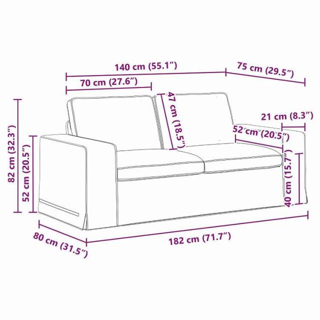 vidaXL ソファ ダークグレー 182 x 80 x 82 cm 布 家具 ソファ(代引不可)【送料無料】_8