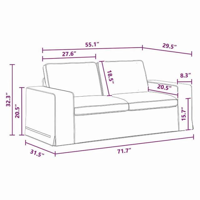 vidaXL ソファ ダークグレー 182 x 80 x 82 cm 布 家具 ソファ(代引不可)【送料無料】_9