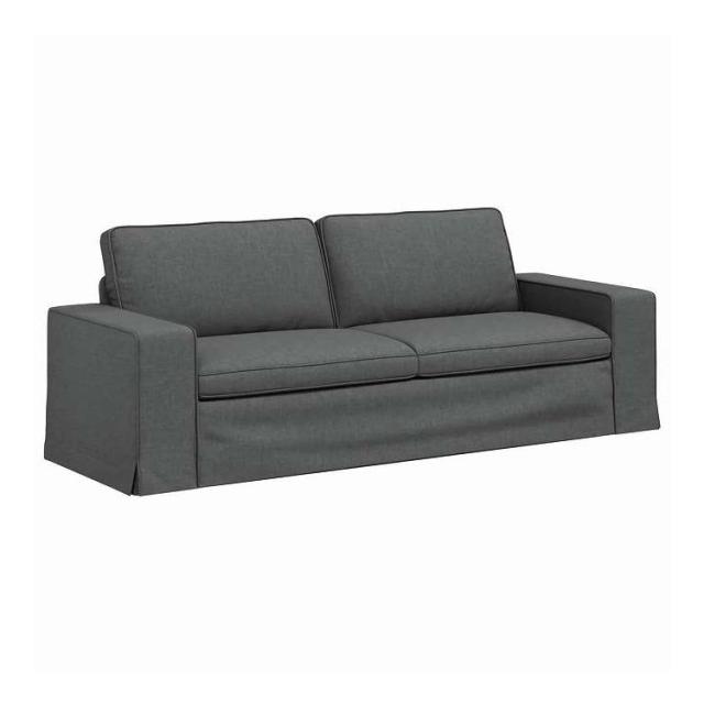 vidaXL ソファ ダークグレー 222 x 80 x 82 cm 布 家具 ソファ(代引不可)【送料無料】