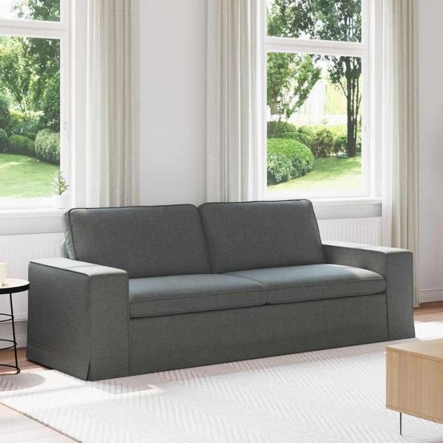 vidaXL ソファ ダークグレー 222 x 80 x 82 cm 布 家具 ソファ(代引不可)【送料無料】_1