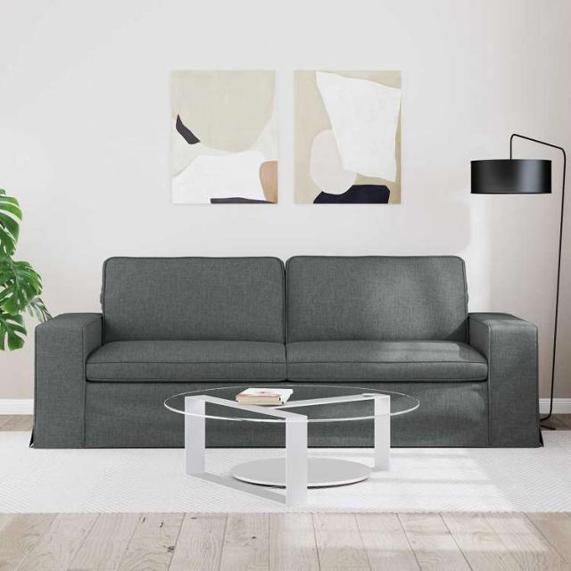 vidaXL ソファ ダークグレー 222 x 80 x 82 cm 布 家具 ソファ(代引不可)【送料無料】_2