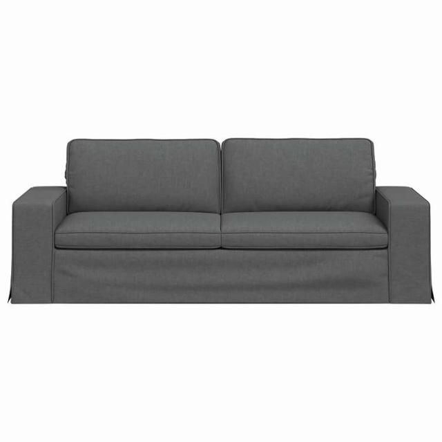 vidaXL ソファ ダークグレー 222 x 80 x 82 cm 布 家具 ソファ(代引不可)【送料無料】_3