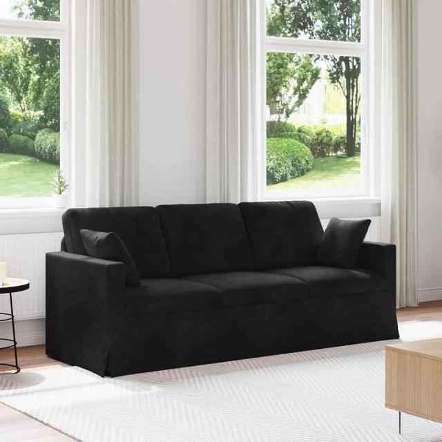 vidaXL ソファ ブラック 198 x 78 x 80 cm ベルベット 家具 ソファ(代引不可)【送料無料】_1