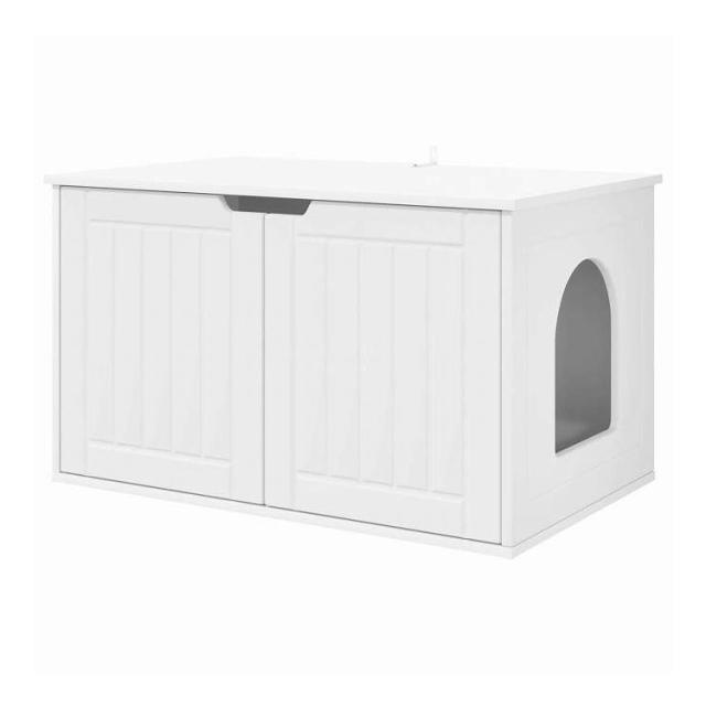 vidaXL キャットハウス ホワイト 85 x 55 x 50.5 cm エンジニアリングウッド 動物&ペット用品 ペット用品 猫用品 猫用家具(代引不可)【送料無料】