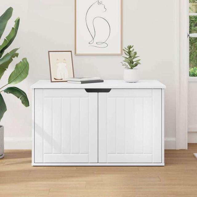 vidaXL キャットハウス ホワイト 85 x 55 x 50.5 cm エンジニアリングウッド 動物&ペット用品 ペット用品 猫用品 猫用家具(代引不可)【送料無料】_3