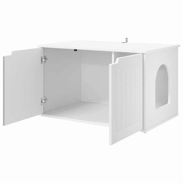 vidaXL キャットハウス ホワイト 85 x 55 x 50.5 cm エンジニアリングウッド 動物&ペット用品 ペット用品 猫用品 猫用家具(代引不可)【送料無料】_4