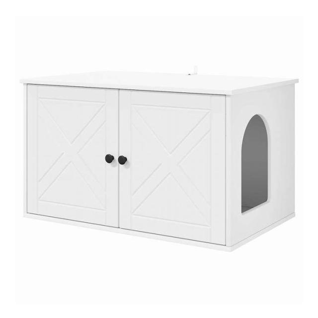 vidaXL キャットハウス ホワイト 85 x 55 x 50.5 cm エンジニアリングウッド 動物&ペット用品 ペット用品 猫用品 猫用家具(代引不可)【送料無料】