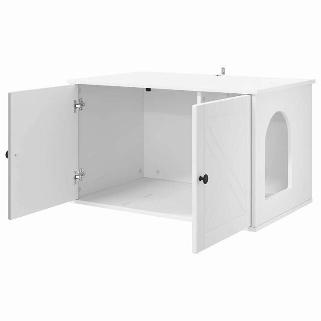vidaXL キャットハウス ホワイト 85 x 55 x 50.5 cm エンジニアリングウッド 動物&ペット用品 ペット用品 猫用品 猫用家具(代引不可)【送料無料】_4