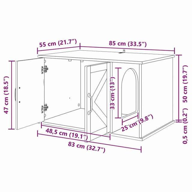 vidaXL キャットハウス ホワイト 85 x 55 x 50 cm エンジニアリングウッド 動物&amp;ペット用品 ペット用品 猫用品 猫用家具(代引不可)【送料無料】_11