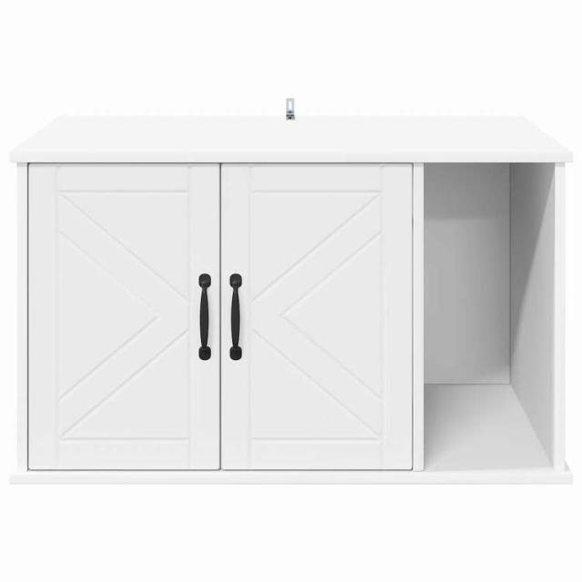 vidaXL キャットハウス ホワイト 85 x 55 x 50 cm エンジニアリングウッド 動物&amp;ペット用品 ペット用品 猫用品 猫用家具(代引不可)【送料無料】_5