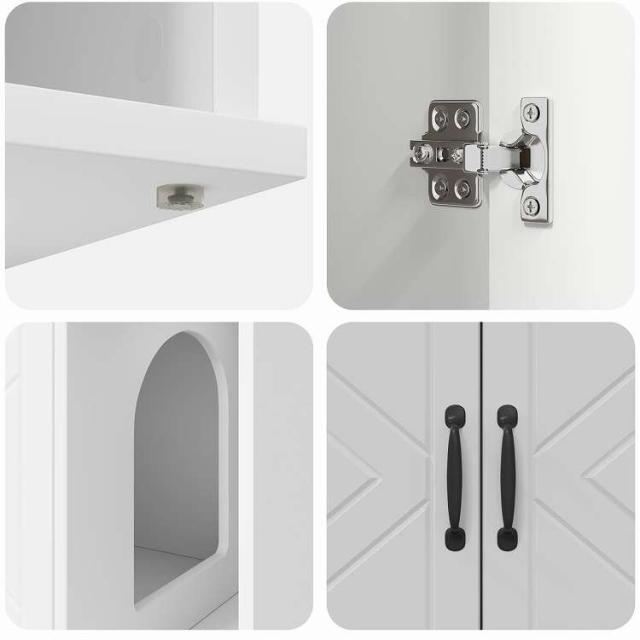 vidaXL キャットハウス ホワイト 85 x 55 x 50 cm エンジニアリングウッド 動物&amp;ペット用品 ペット用品 猫用品 猫用家具(代引不可)【送料無料】_8