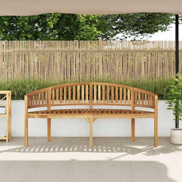 vidaXL バナナベンチ 180cm チーク無垢材 家具 アウトドア家具 屋外椅子 アウトドアベンチ(代引不可)【送料無料】_2