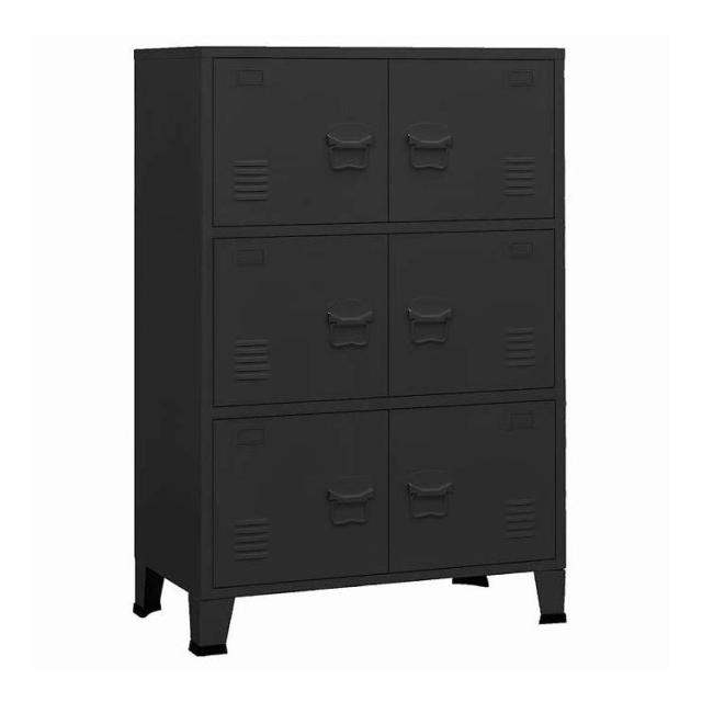vidaXL インダストリアル 収納チェスト ブラック 75x40x115 cm メタル 家具 キャビネット&amp;収納 収納チェスト(代引不可)【送料無料】
