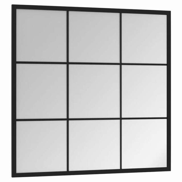 vidaXL ウォールミラー ブラック 60x60 cm メタル ホーム&ガーデン デコレーション 鏡(代引不可)【送料無料】